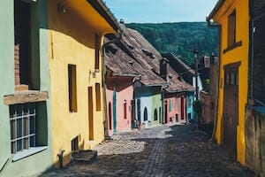 Colorful neighborhood in Mexico