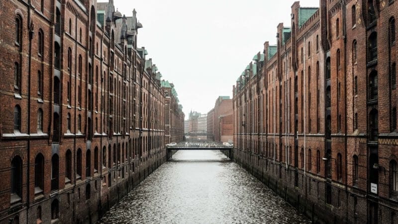 Canal in Hafencity, Hamburg