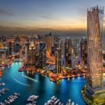 Dubai's skyline at dusk