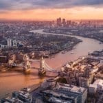 A view of the river Thames in London