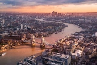 A view of the river Thames in London