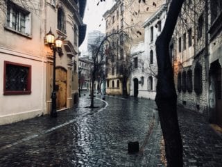 Cobblestone street in Chile