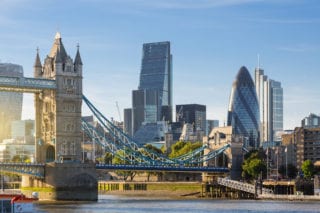 cityscape of London with London bridge