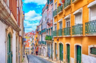 A city street view in Portugal