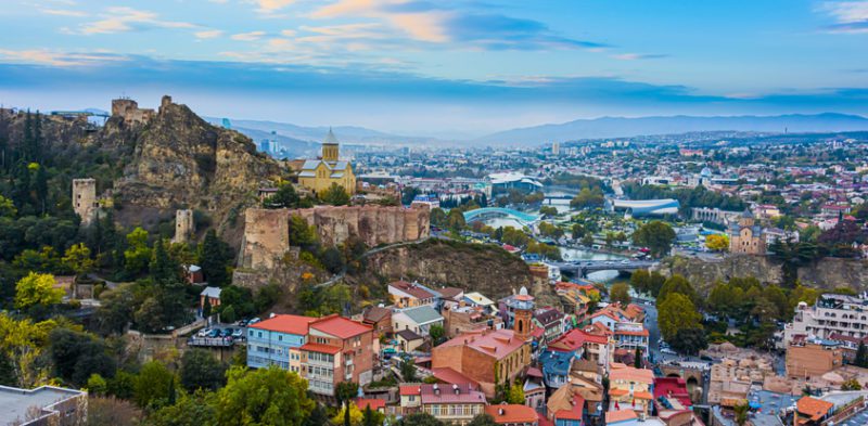 Panoramic view of Tbilisi, Georgia.