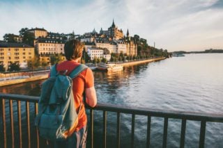 expat exploring his new home in stockholm