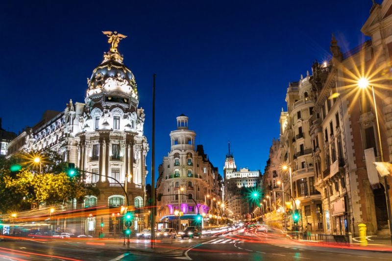 Gran Via in Madrid, Spain