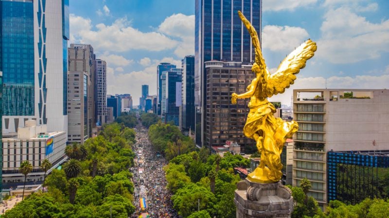 Mexico City - Angel of Independence monument and downtown