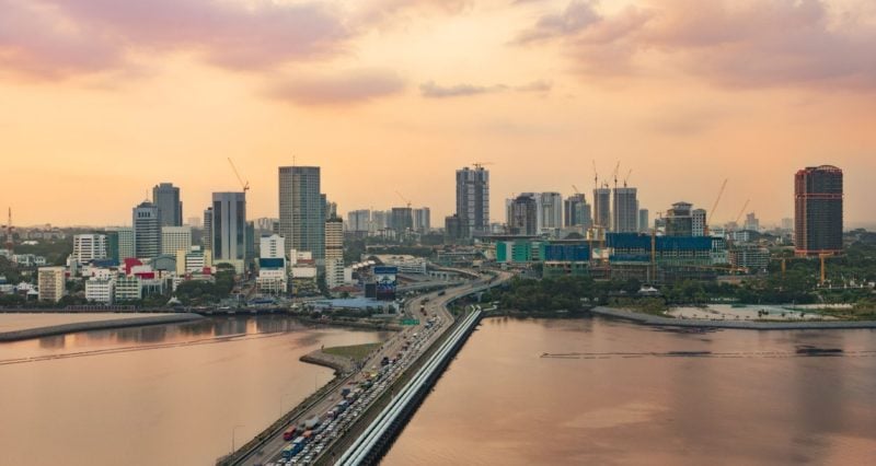 Johor Bahru and the causeway to Singapore