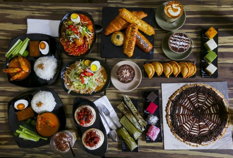 Variety of delicious Malaysian food.