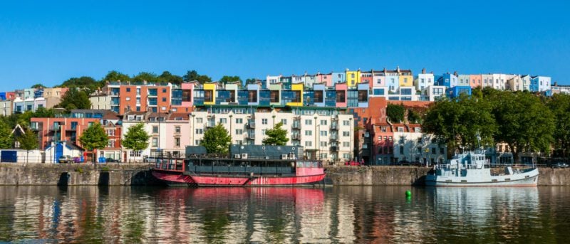 Bristol harbourside and clifton houses