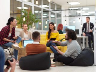 meeting in a coworking space