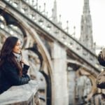 female tourist exploring the duomo in Milan