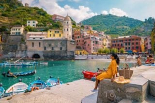 View of Vernazza one of Cinque Terre in the province of La Spezia, Italy