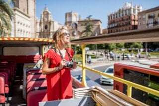Woman traveling in Valencia city