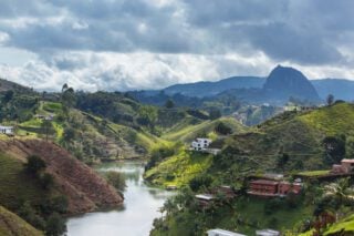 The Andean resort town of Guatapé in northwest Colombia, a popular destination for expats moving to Colombia