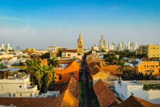 Sunset view over Cartagena