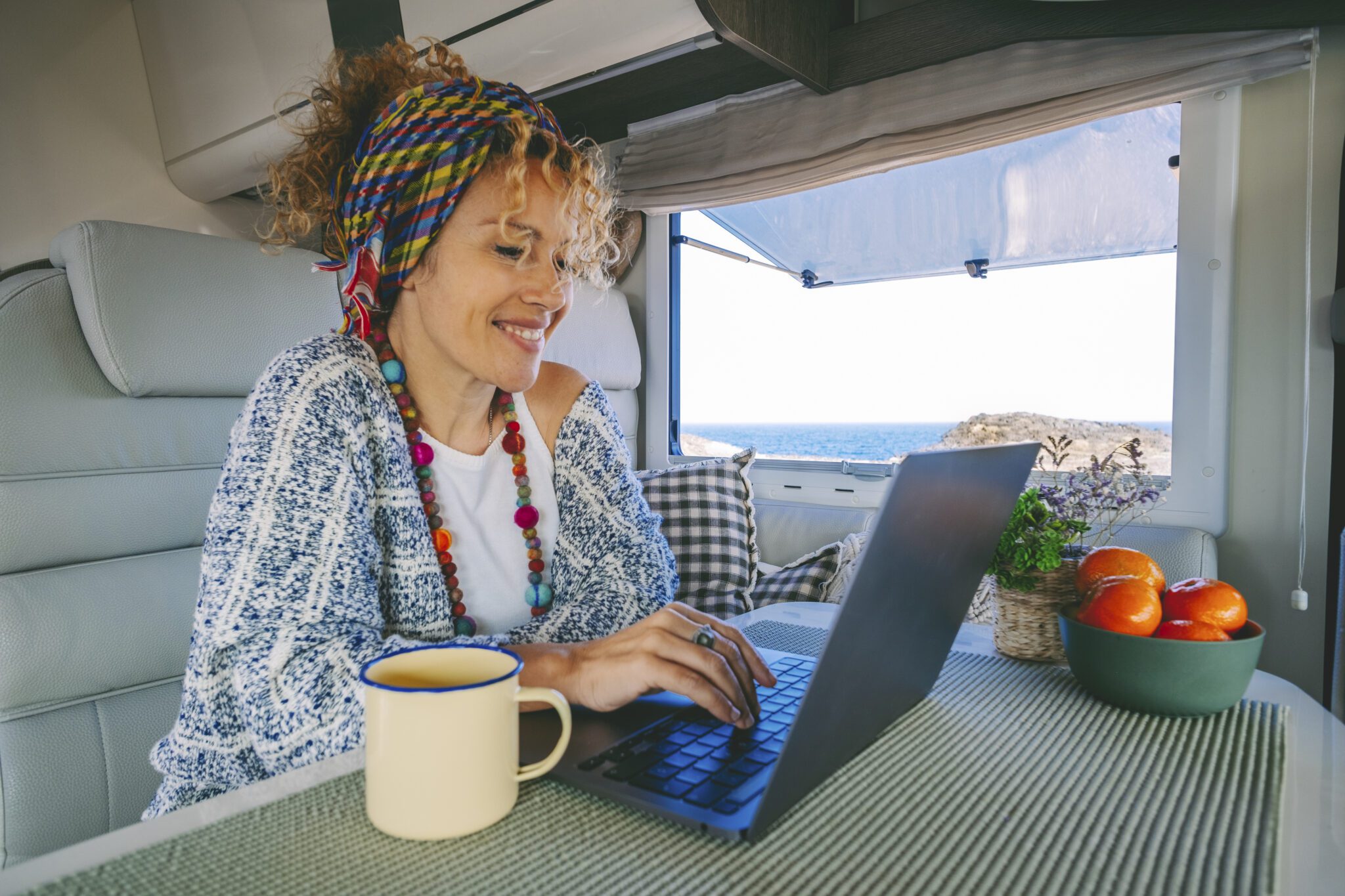 young woman searching for a job online