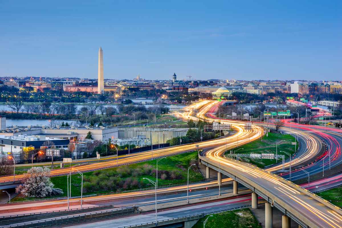 the skyline of Washington DC, which has one of the highest average cost of living in the U.S.